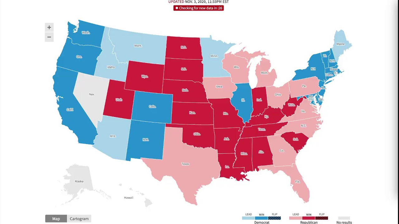 Live Watch The 2020 Electoral Map As Votes Come In Reuters News Agency