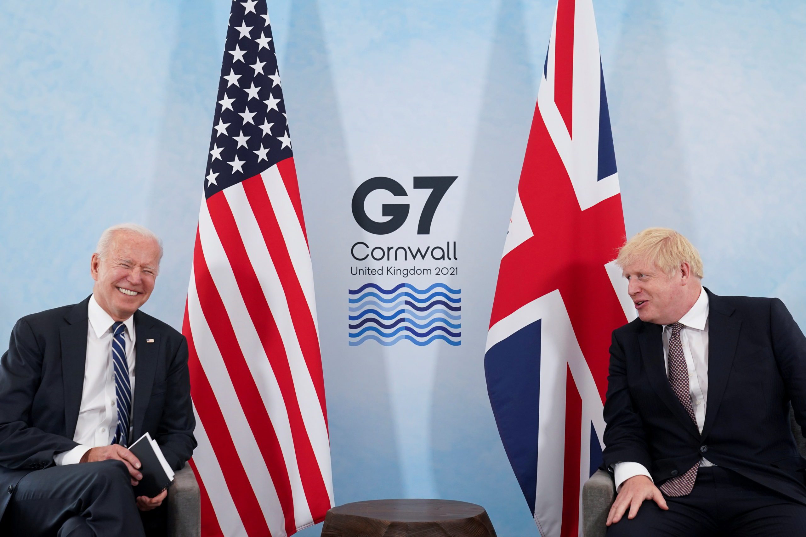 Britain’s PM Johnson and U.S. President Biden meet ahead of G7