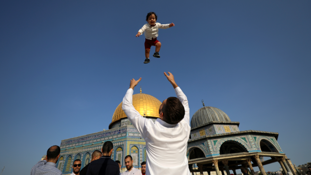 Palestinians mark first day of Muslim holiday Eid al-Adha in Jerusalem’s Old City