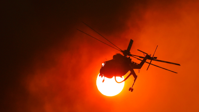 Wildfire in the village of Vilia