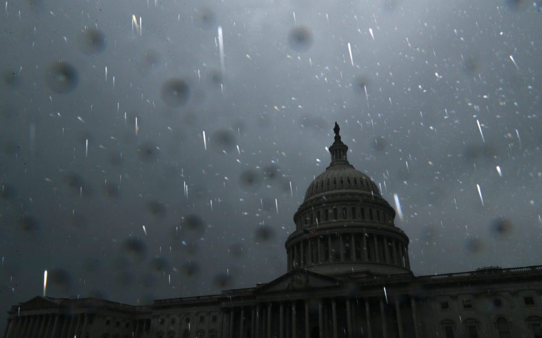 Remains of Hurricane Ida pass over the U.S. Capitol in Washington