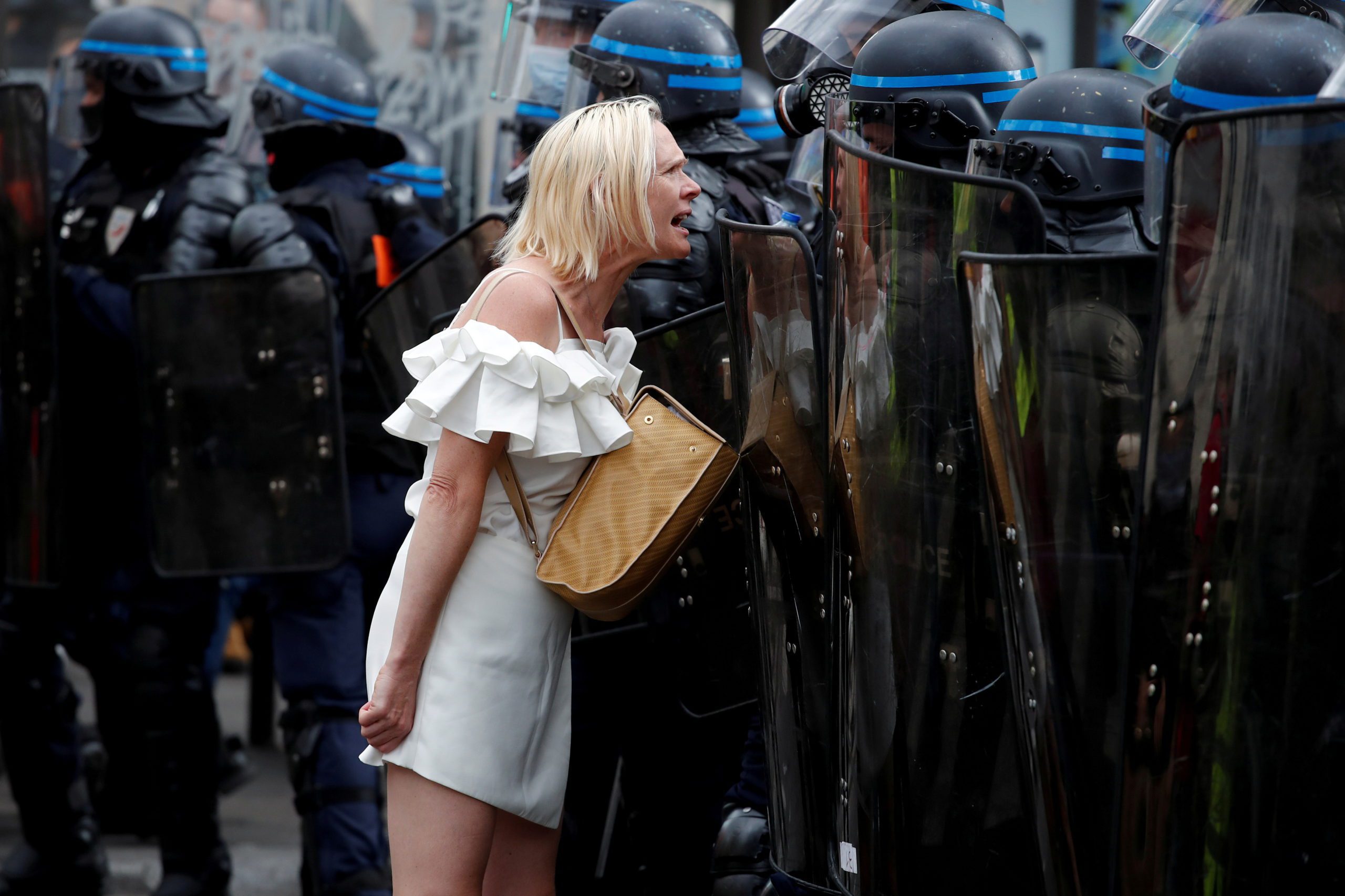 Protest against the use of health passes, in Paris