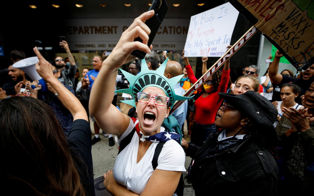 New York City protest against COVID-19 vaccination mandate for teachers and staff in New York City School System