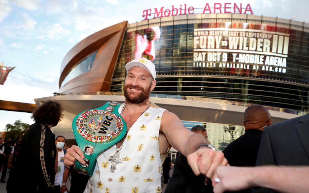 Heavyweight world champion Tyson Fury and challenger Deontay Wilder during “Grand Arrival” in Las Vegas