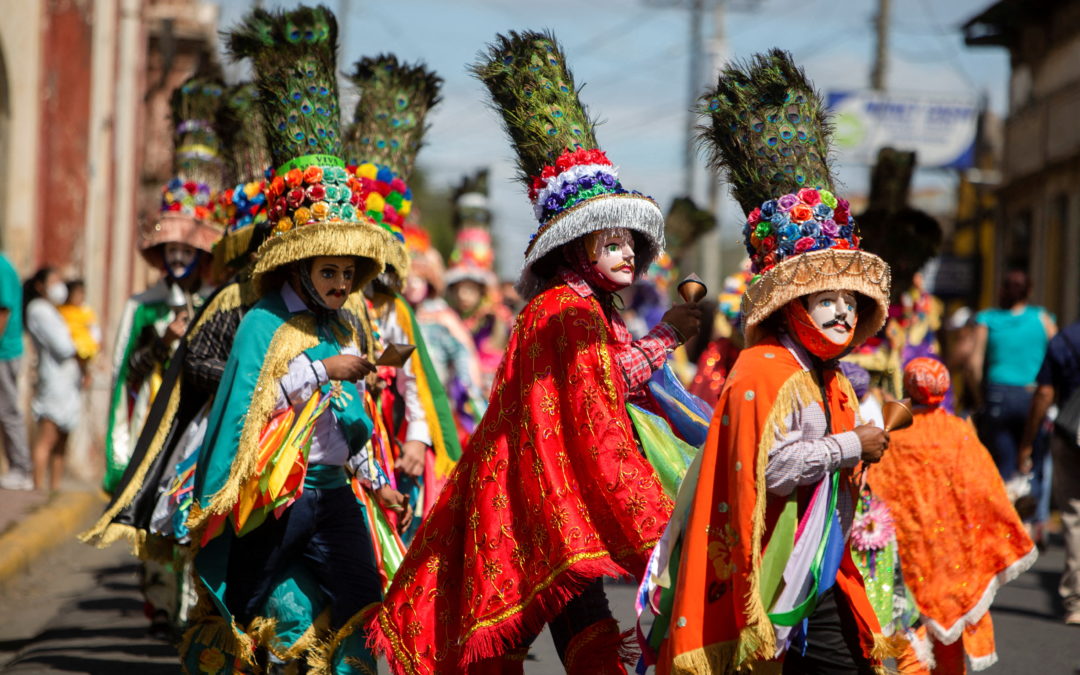 Parishioners take part in El Gueguense to mark the Feast of Saint Sebastian