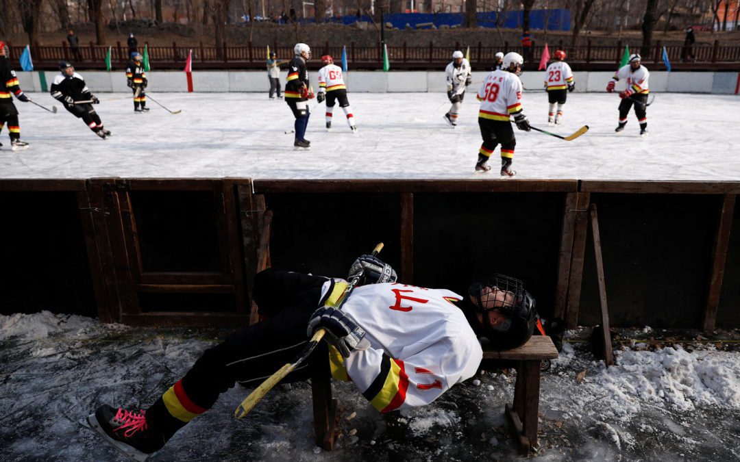 On a frozen pond far from the Olympics, meet China’s ice hockey veterans