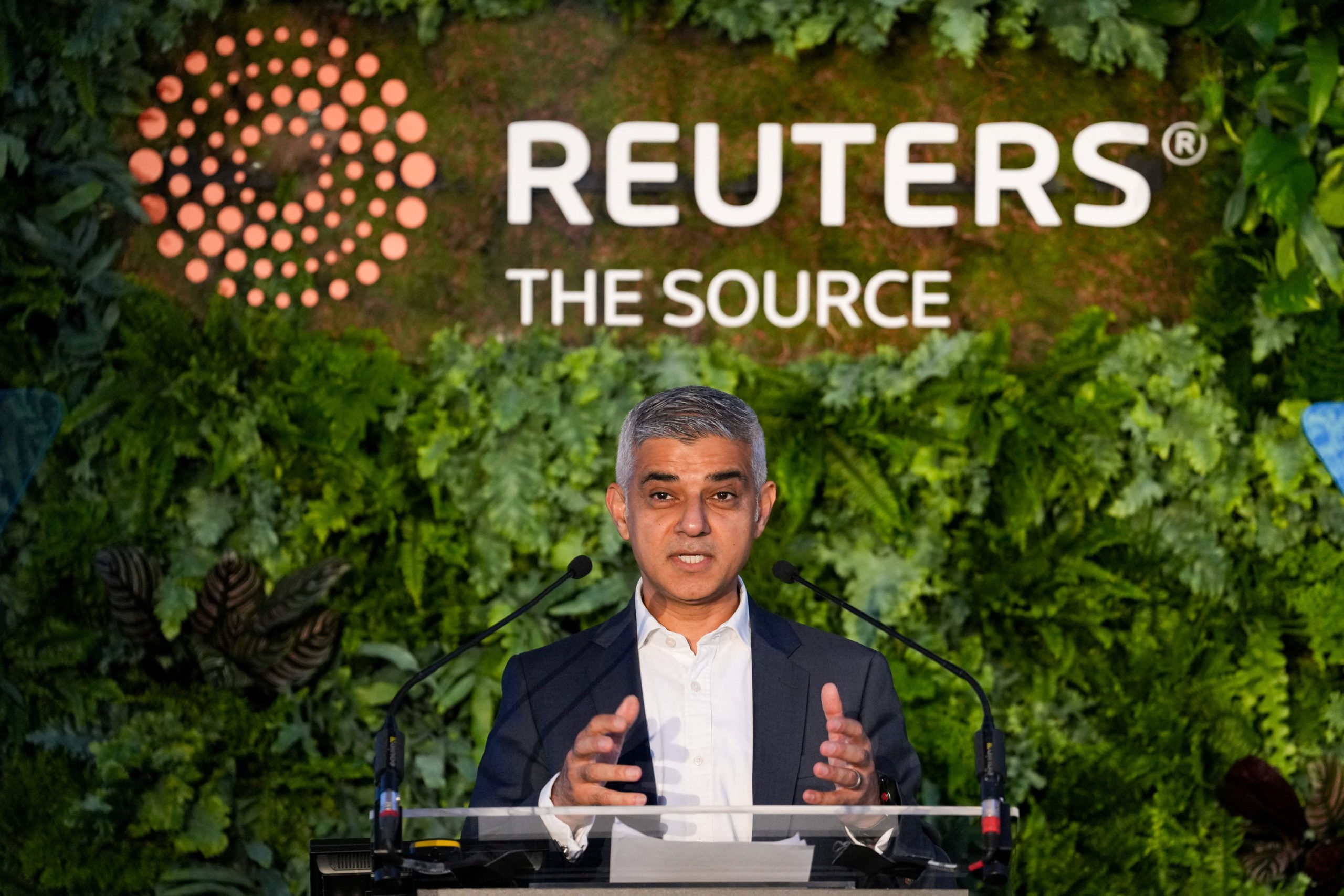 Sadiq Khan, Mayor of London speaks to guests during the annual Reuters IMPACT summit in London, Britain October 3, 2022. REUTERS/Maja Smiejkowska