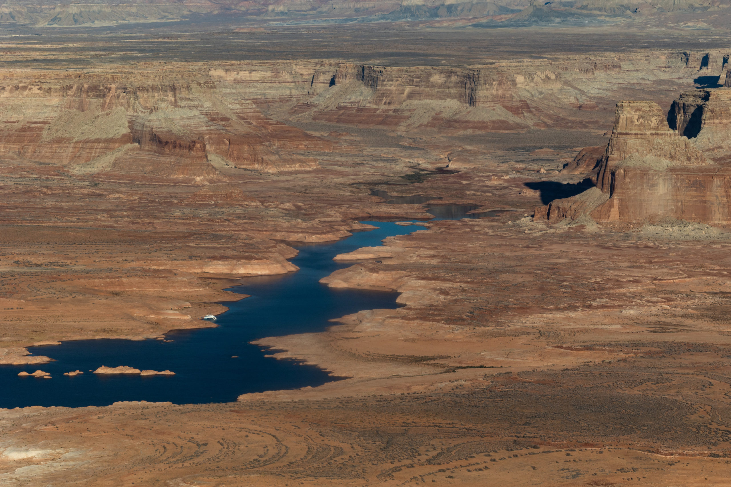 An aerial view of Lake Powell is seen, where water levels have declined dramatically as growing demand for water and climate change shrink the Colorado River in Page, Arizona, U.S., November 19, 2022. REUTERS/Caitlin Ochs 