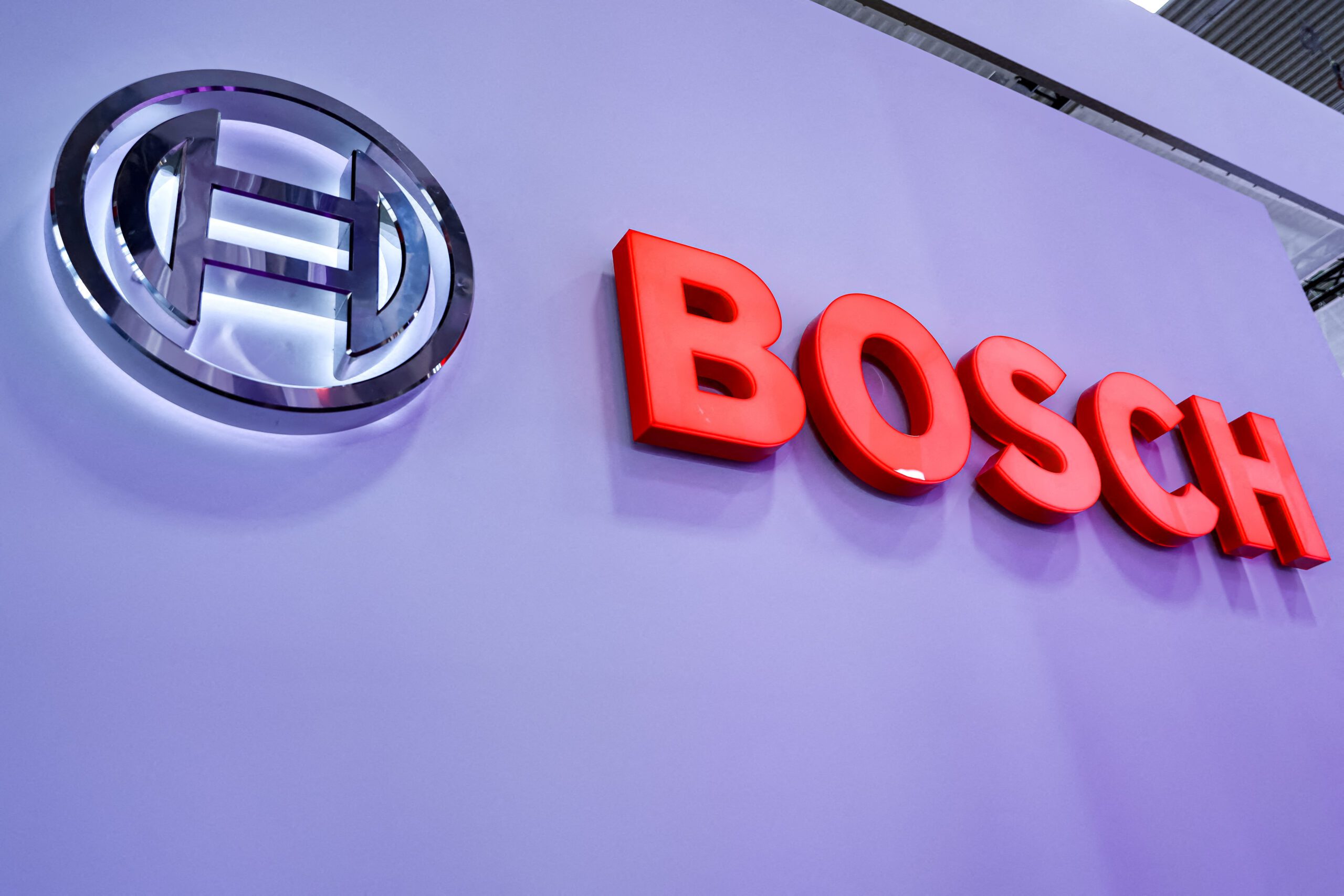 FILE PHOTO: A view shows a sign of the German company BOSCH during an event a day ahead of the official opening of the 2023 Munich Auto Show IAA Mobility, in Munich, Germany, September 4, 2023. REUTERS/Leonhard Simon/File Photo
