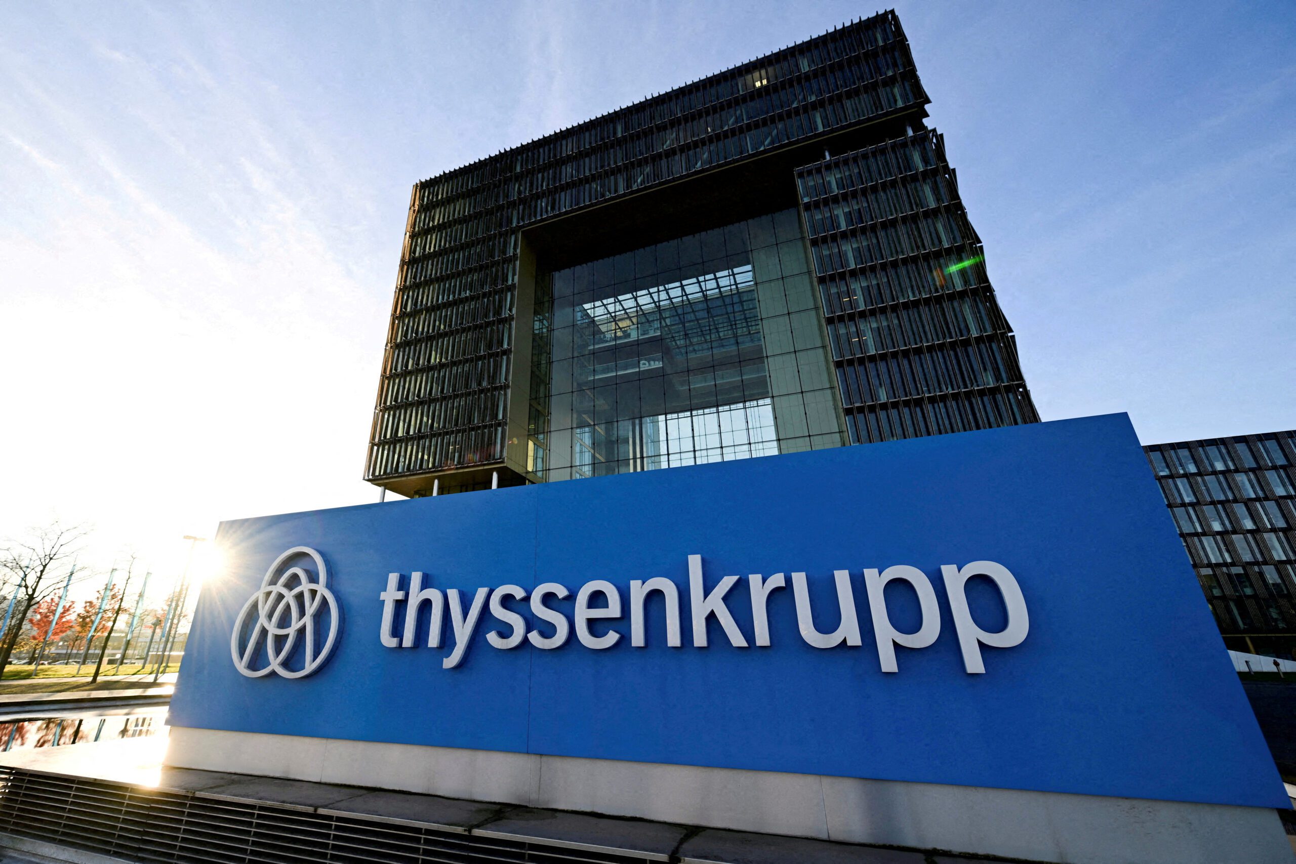 FILE PHOTO: A view of Thyssenkrupp headquarters in Essen, Germany, November 22, 2023. REUTERS/Jana Rodenbusch/File Photo