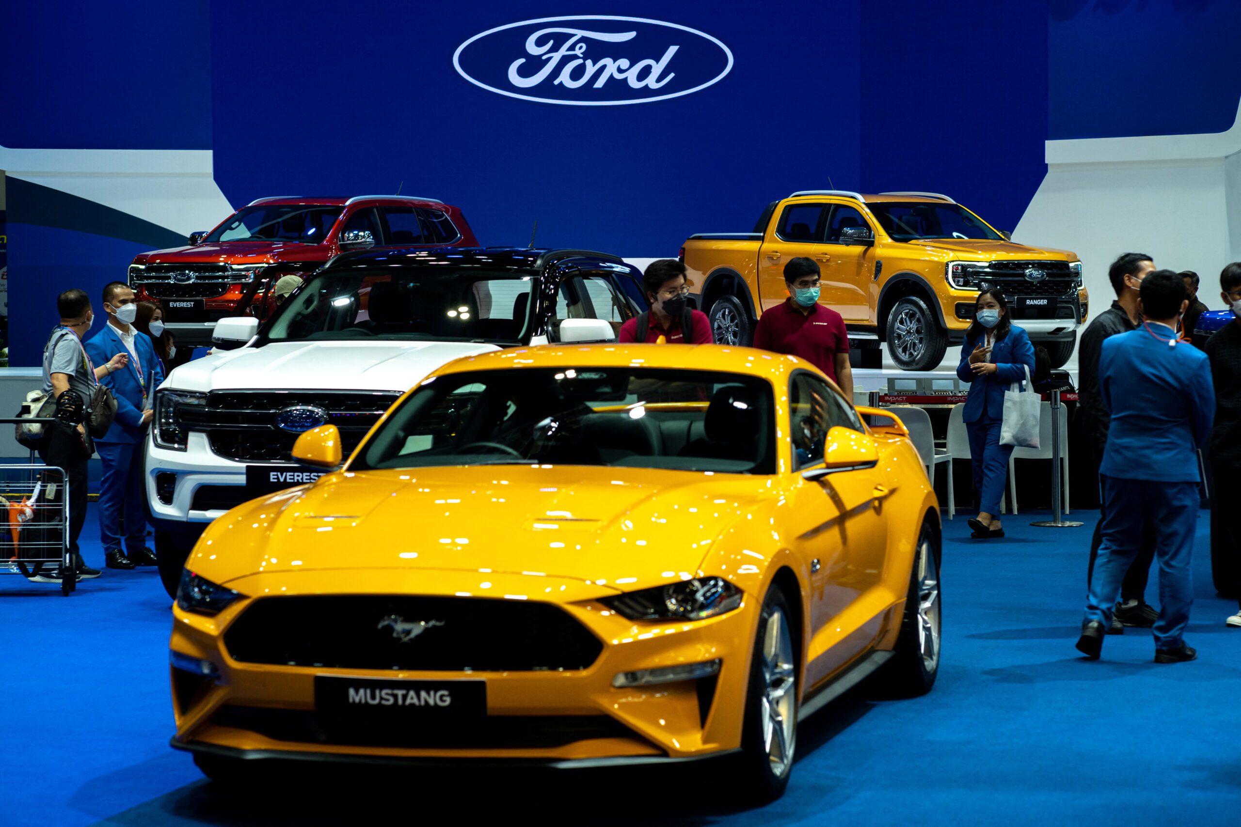 Ford cars are displayed at the 39 Thailand International Motor Expo, in Bangkok, Thailand, November 30, 2022. REUTERS/Athit Perawongmetha